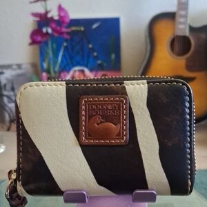Dooney & Bourke Zebra Print Zip Around Card Case
